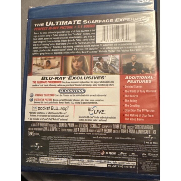 Brand New And Still Sealed! ——- SCARFACE —— (Blu-ray, 1983) AL PACINO DE PALMA - Picture 2 of 2